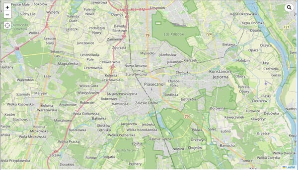 Brak kawałków mapy OSM